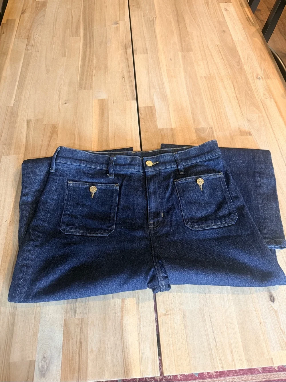 Women’s JCrew Wide Leg Dark Blue Sailor Jeans size 32